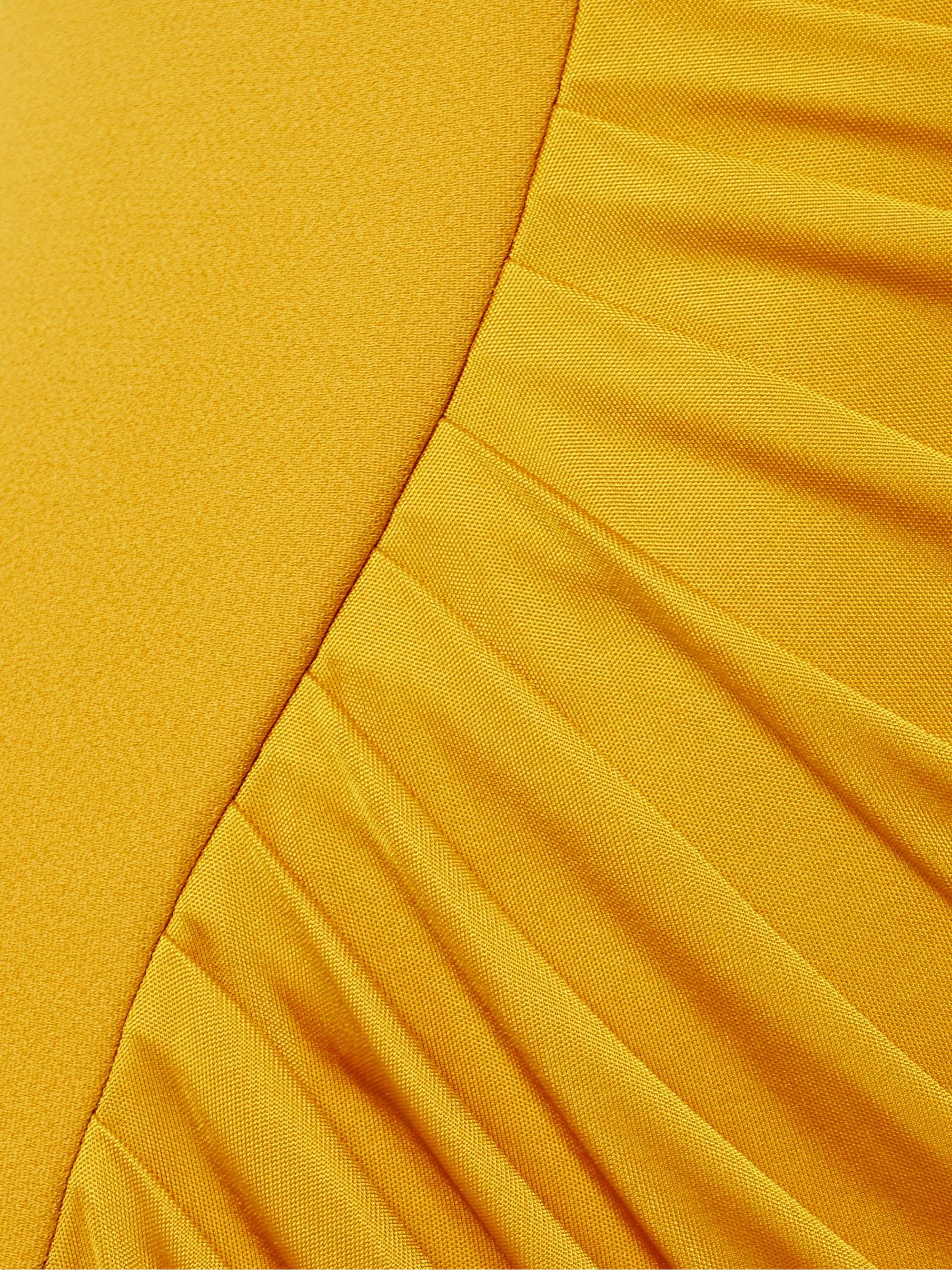 Embellished crepe and pleated satin gown view
