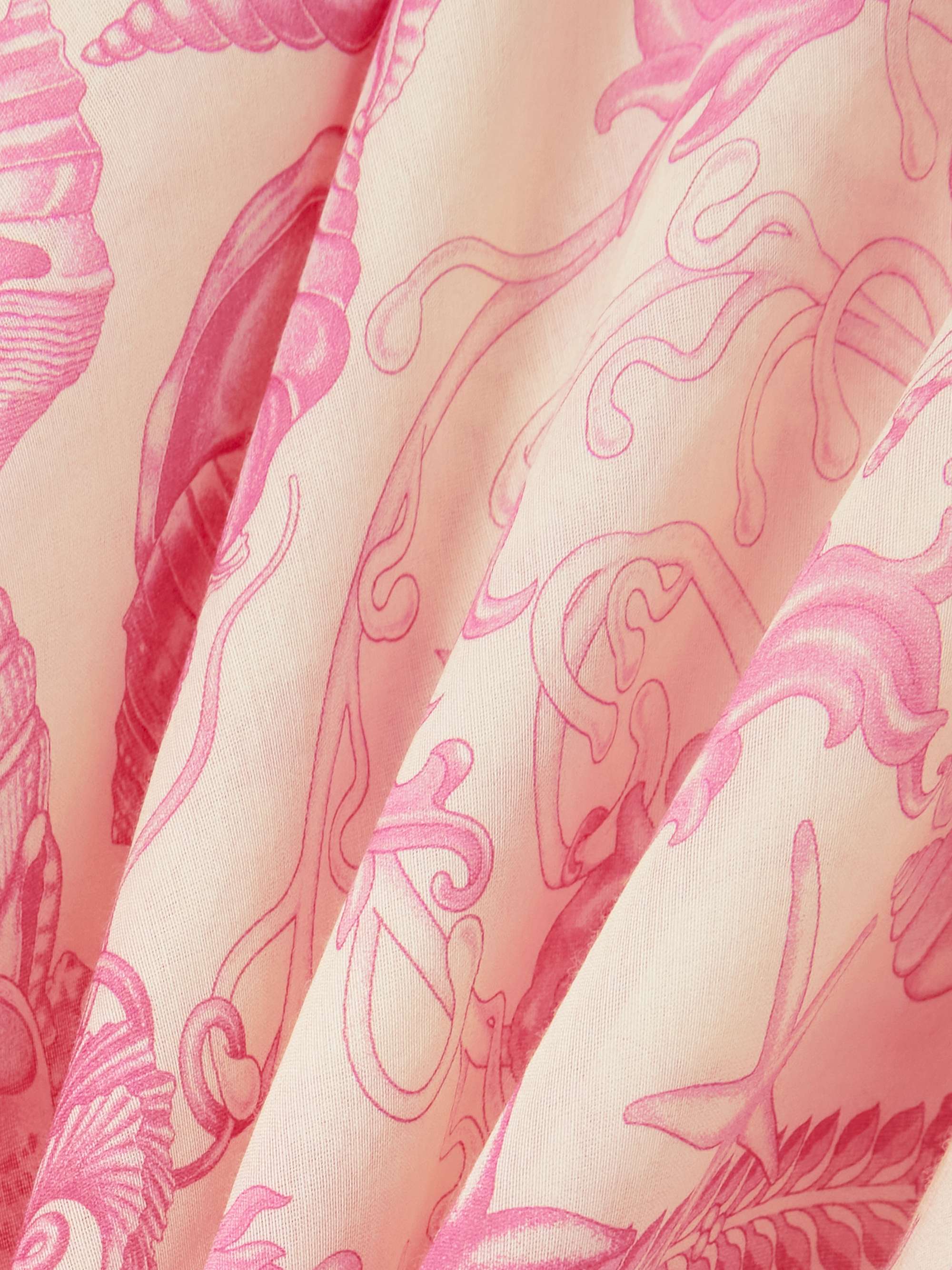 Printed cotton and silk-blend voile halterneck top view