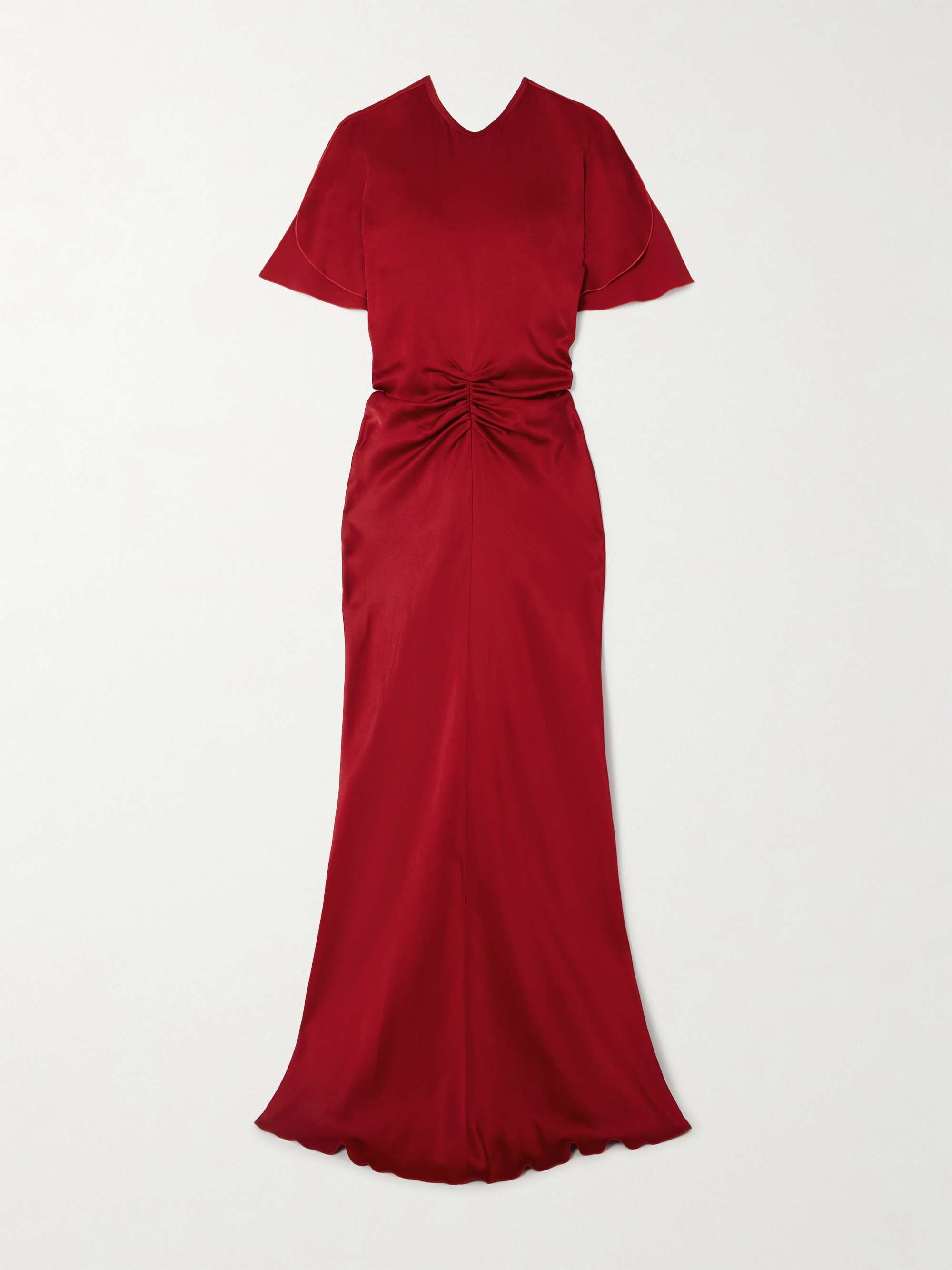 Gathered satin gown view