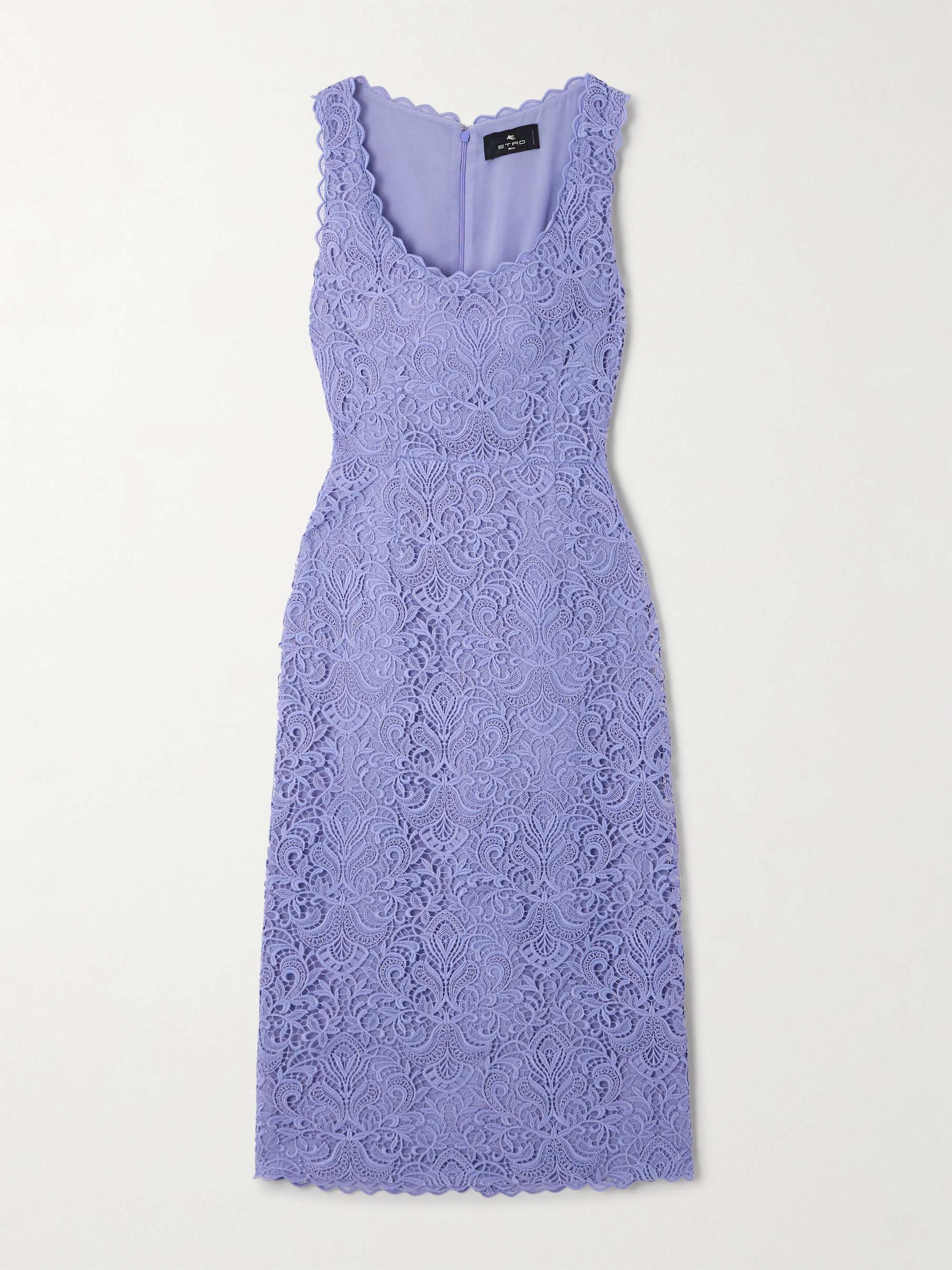 Scalloped guipure lace midi dress view