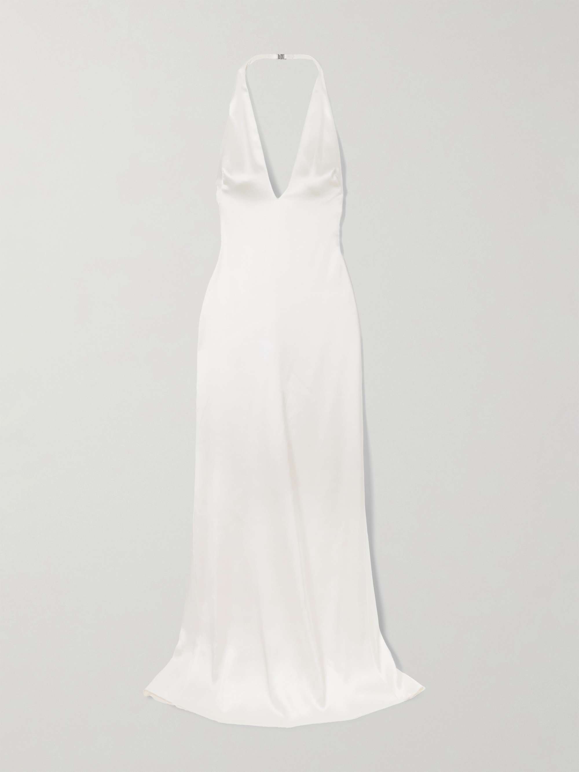 Cladwell open-back satin halterneck gown view