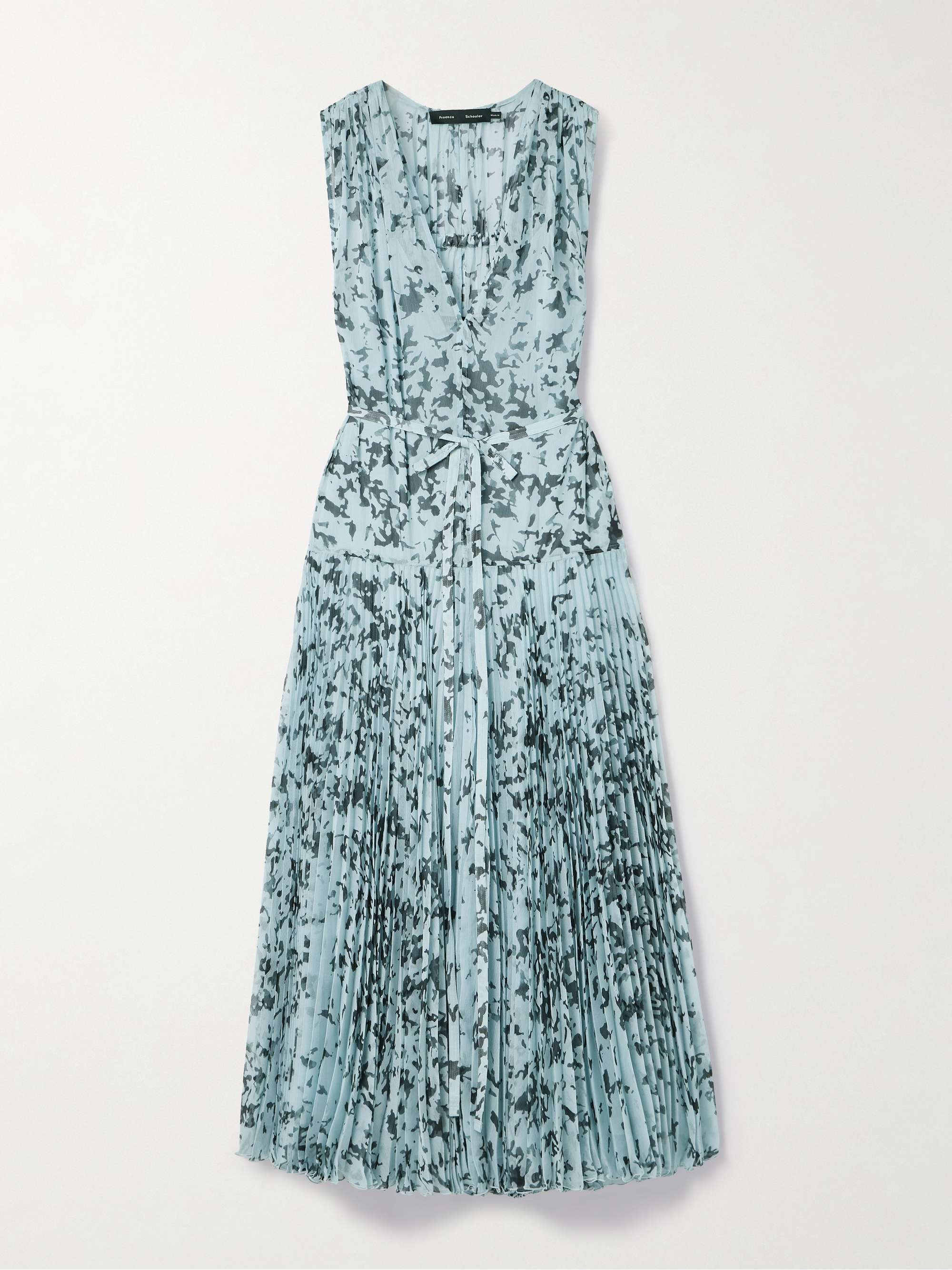 Pat pleated printed crepon maxi dress view