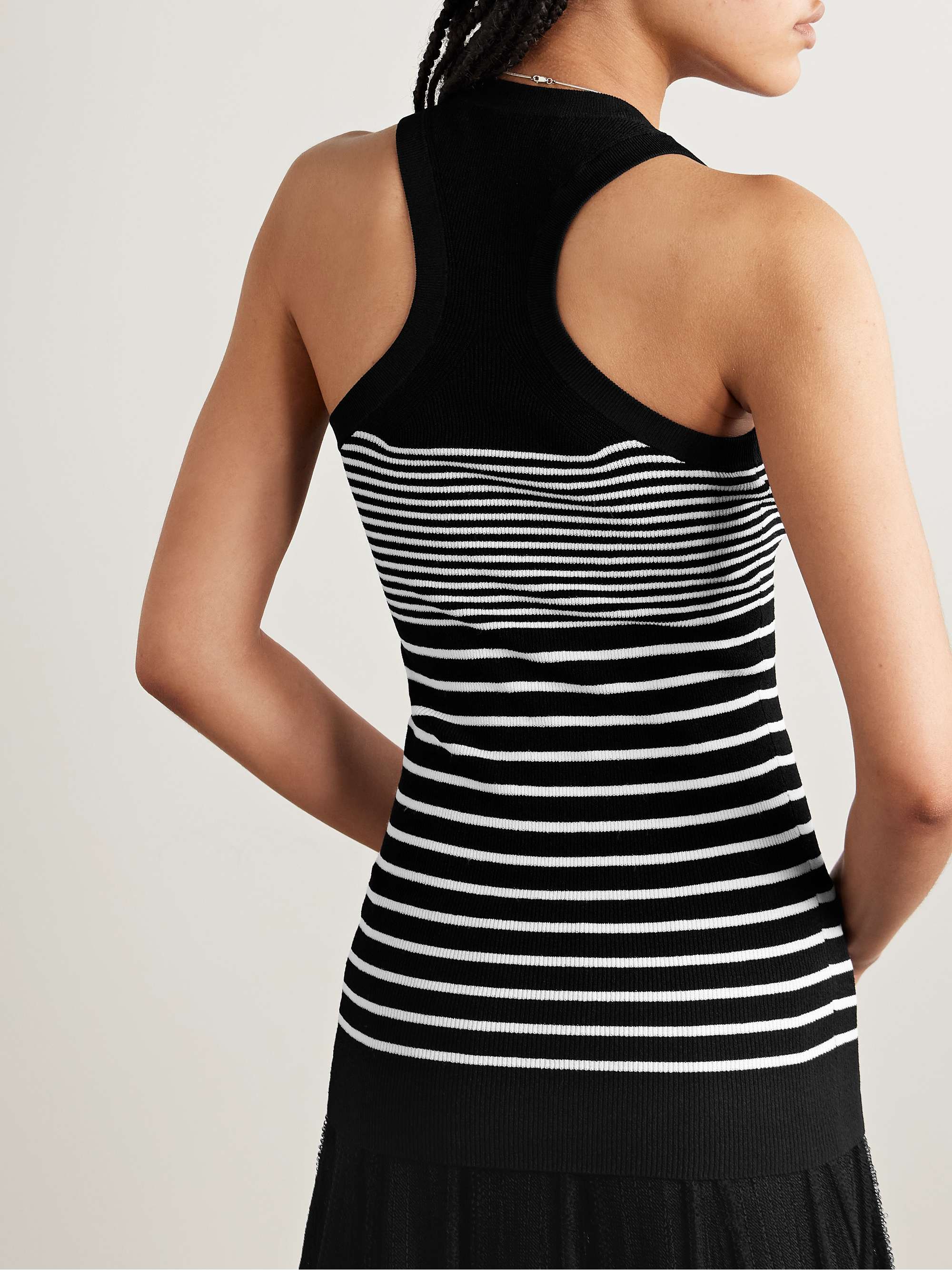 Roberts striped stretch-knit tank view