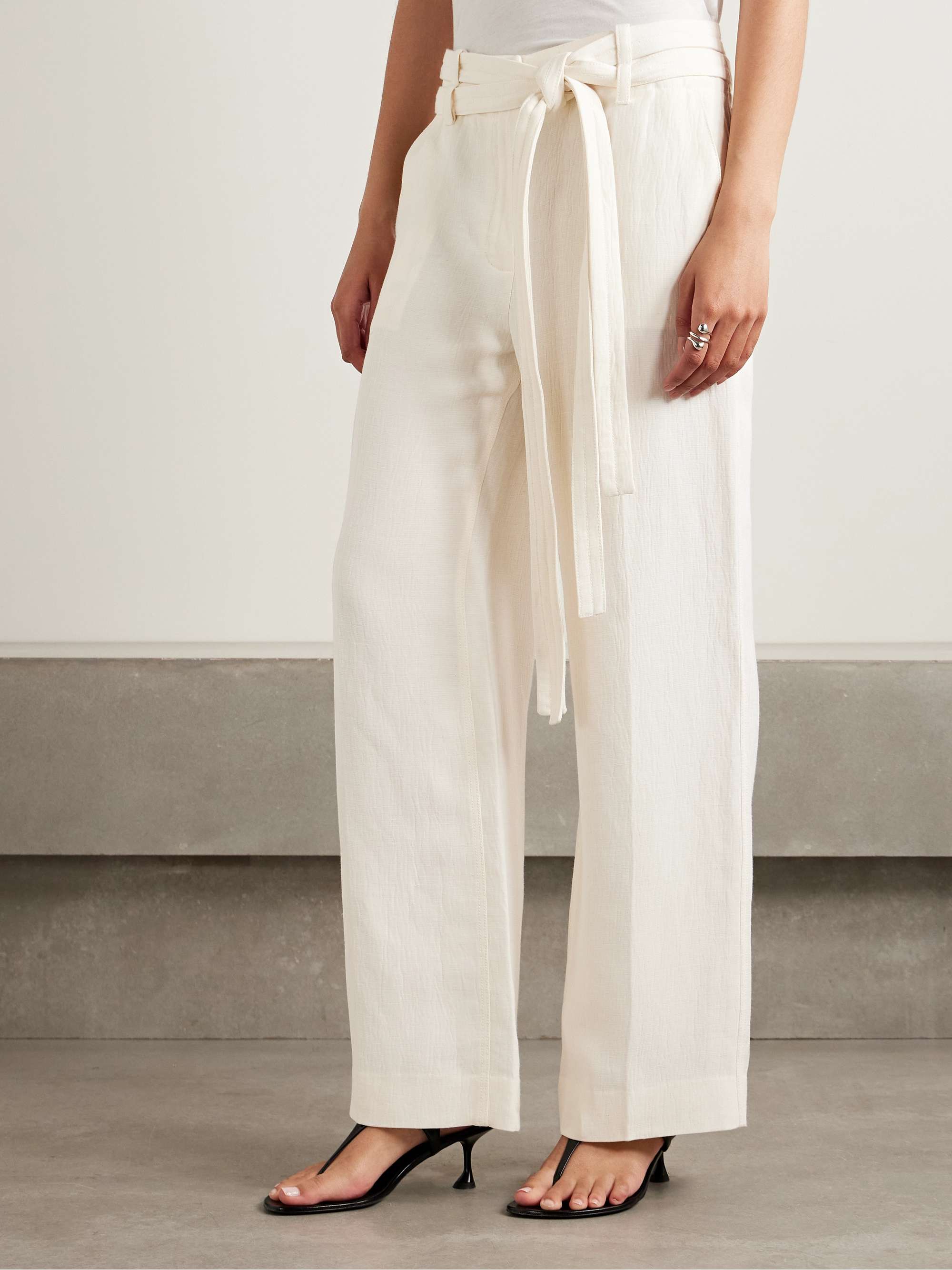 Maggi belted cloqué wide-leg pants view