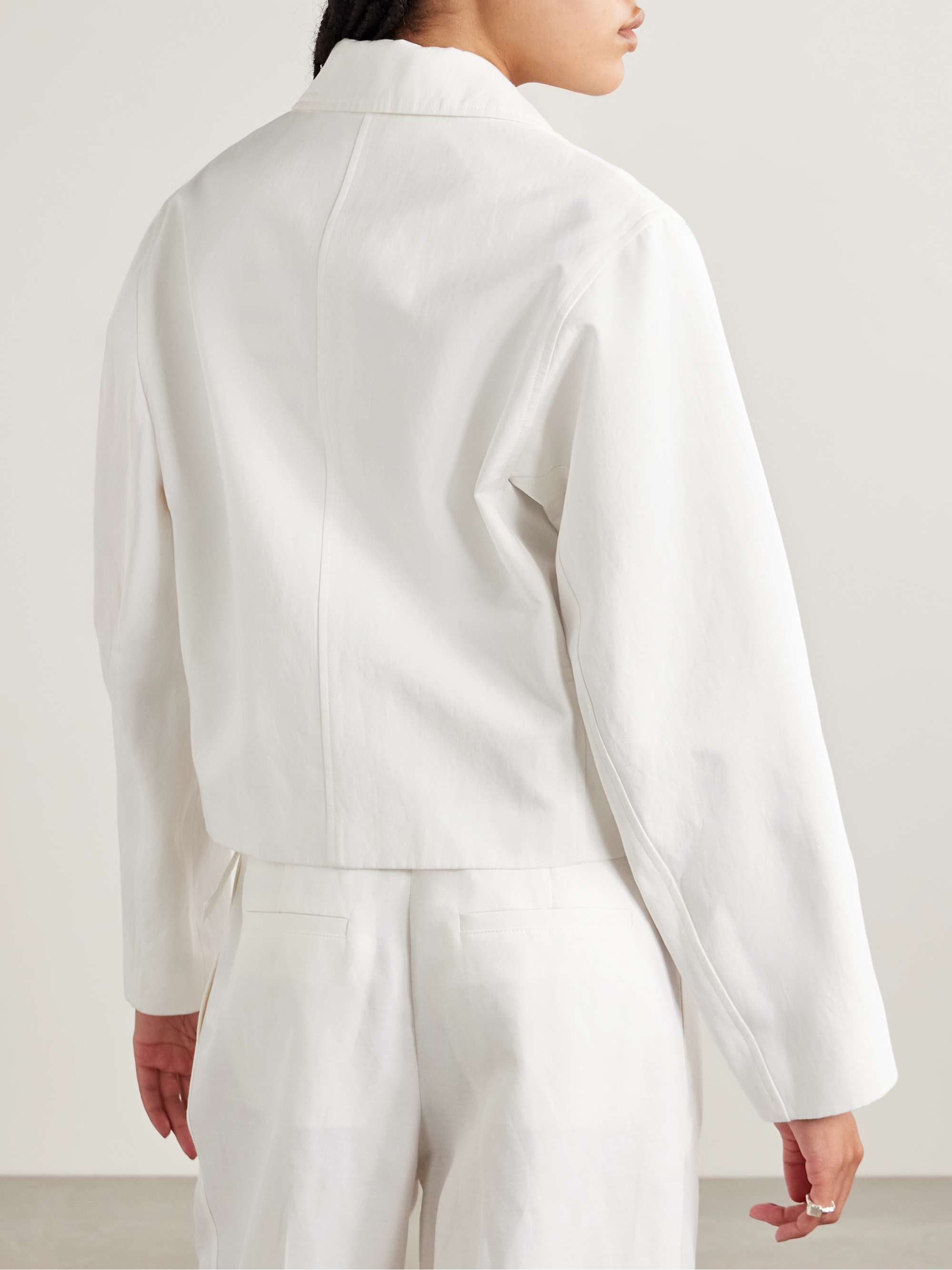 Thelma cotton and linen-blend jacket view
