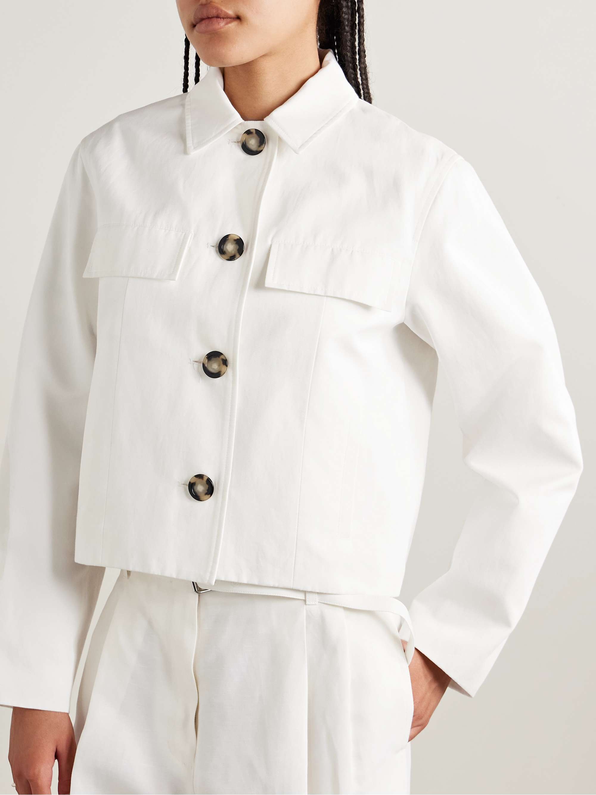 Thelma cotton and linen-blend jacket view