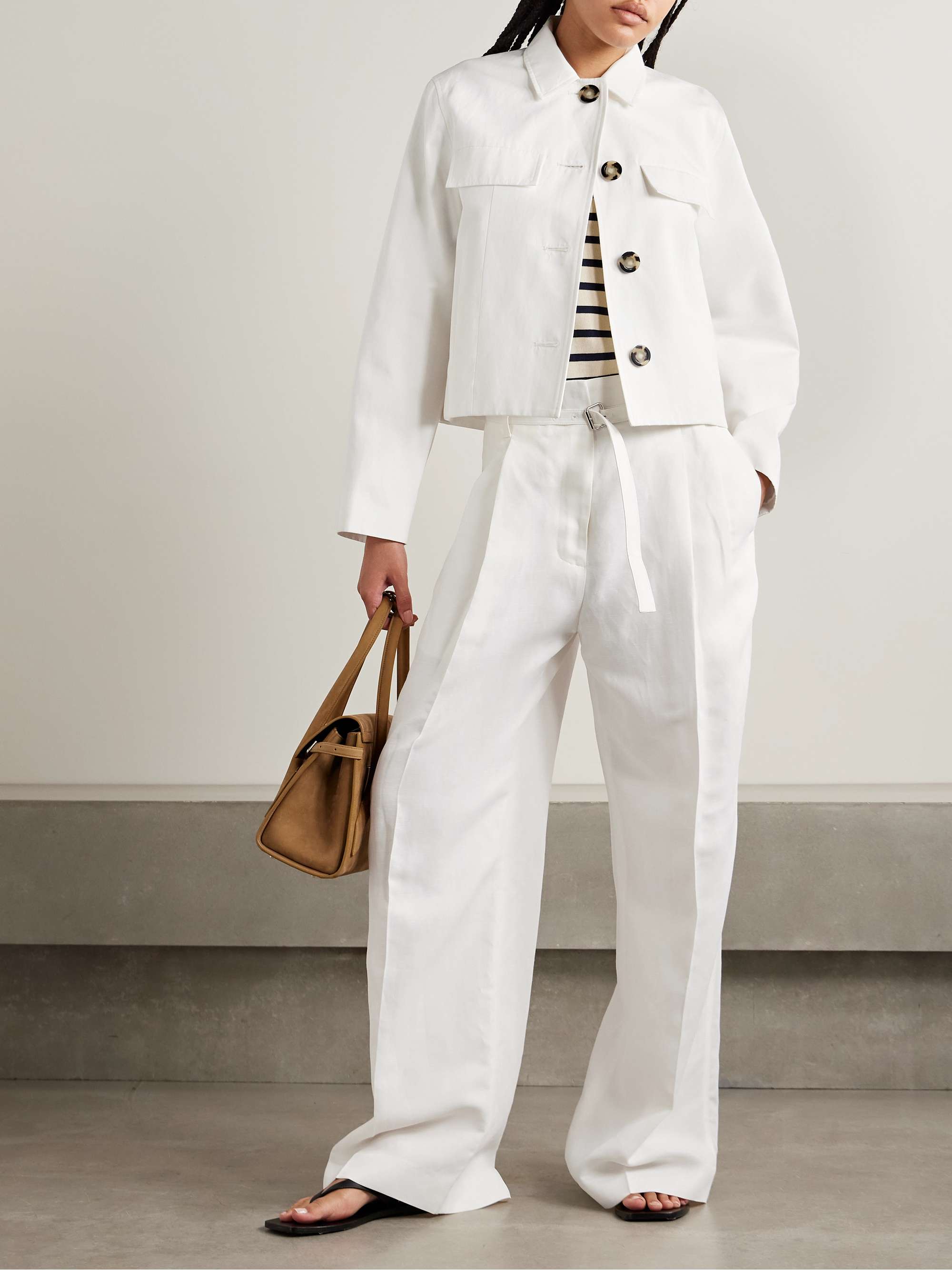 Thelma cotton and linen-blend jacket view
