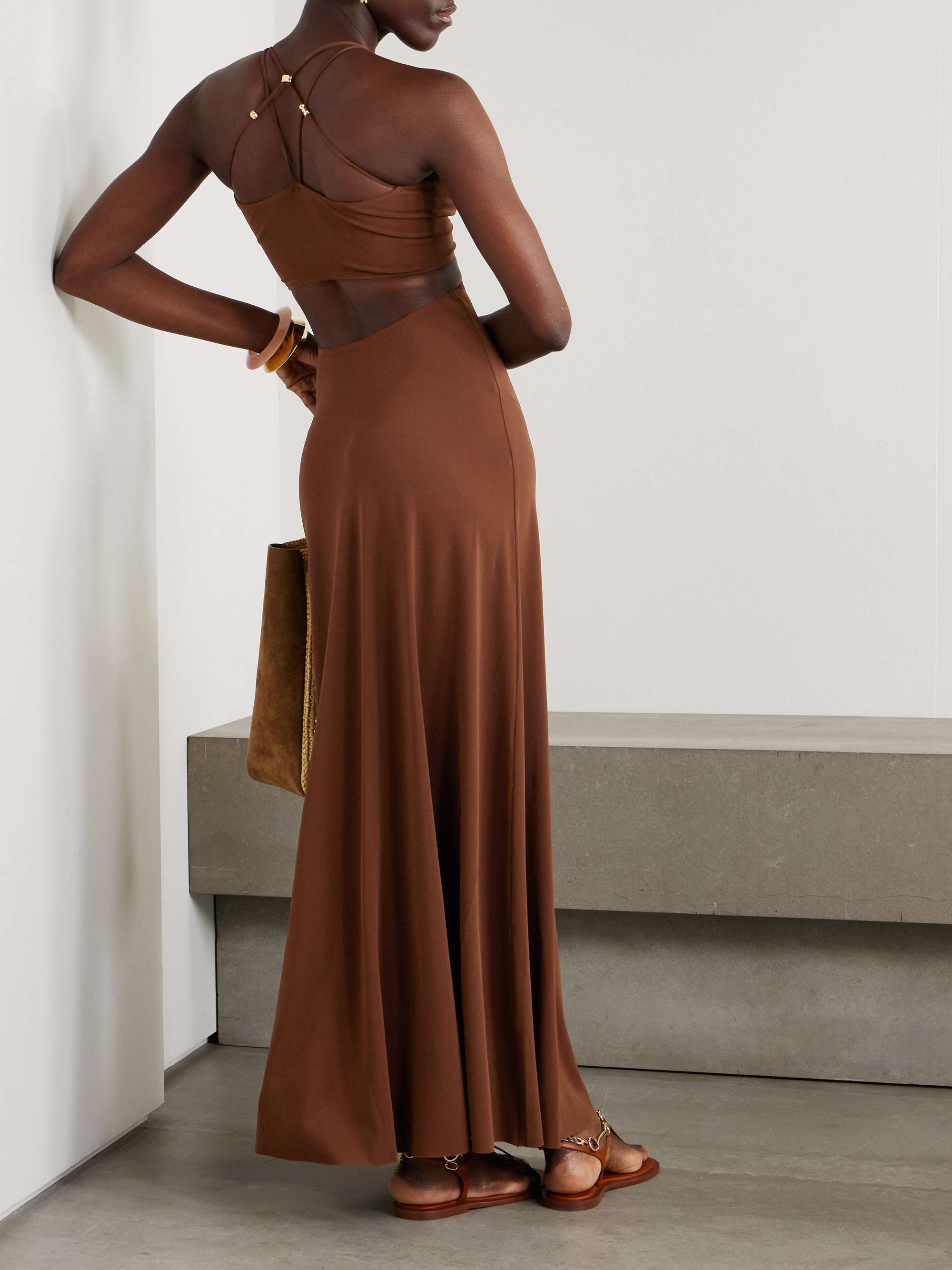 Trésor Saba cutout embellished stretch-jersey maxi dress view