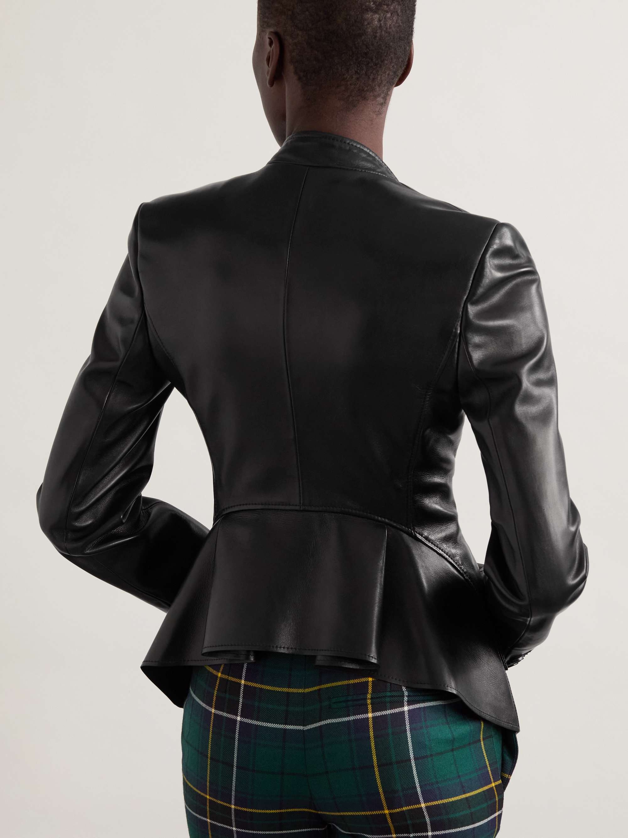 Leather blazer view