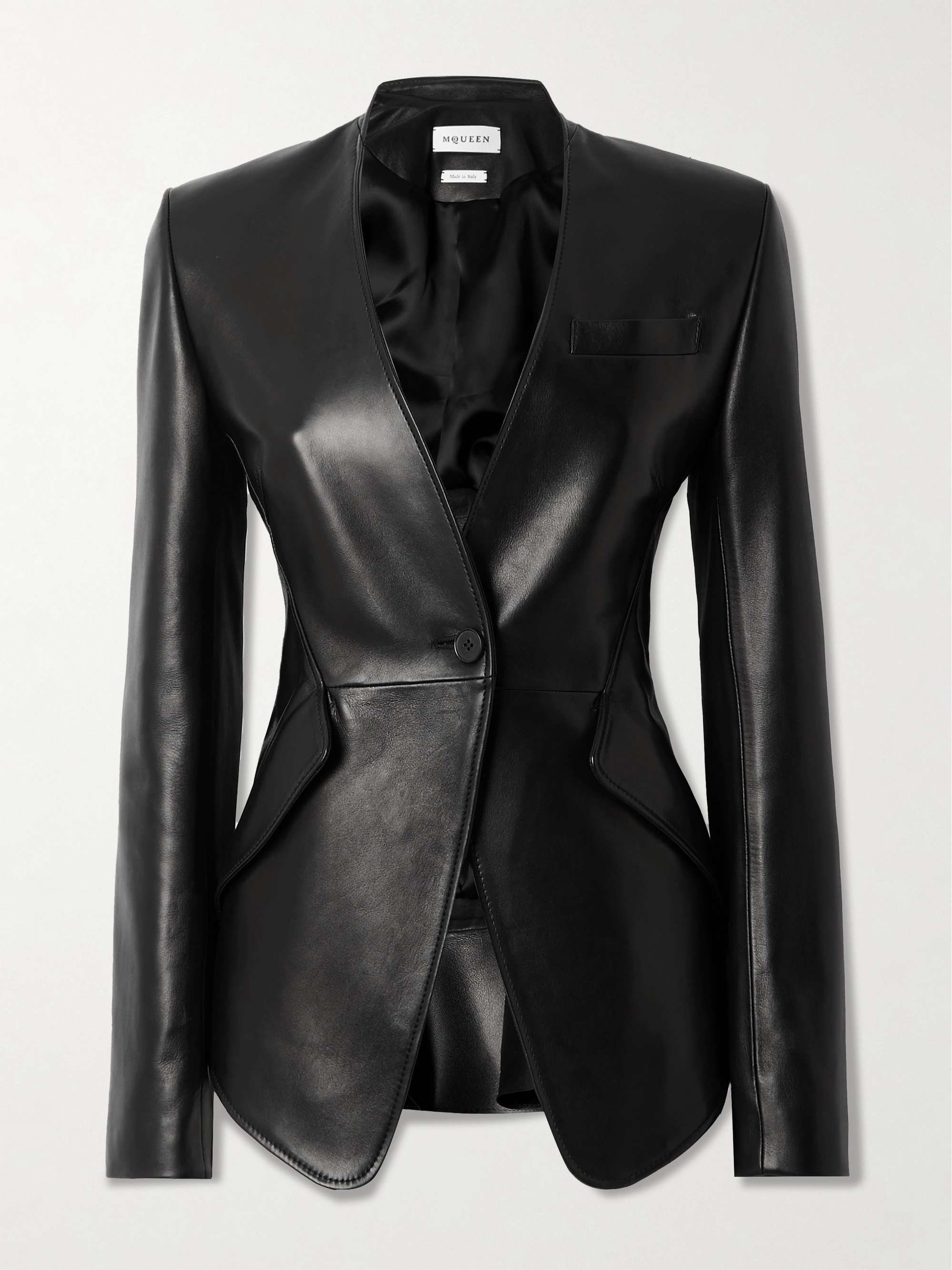 Leather blazer view
