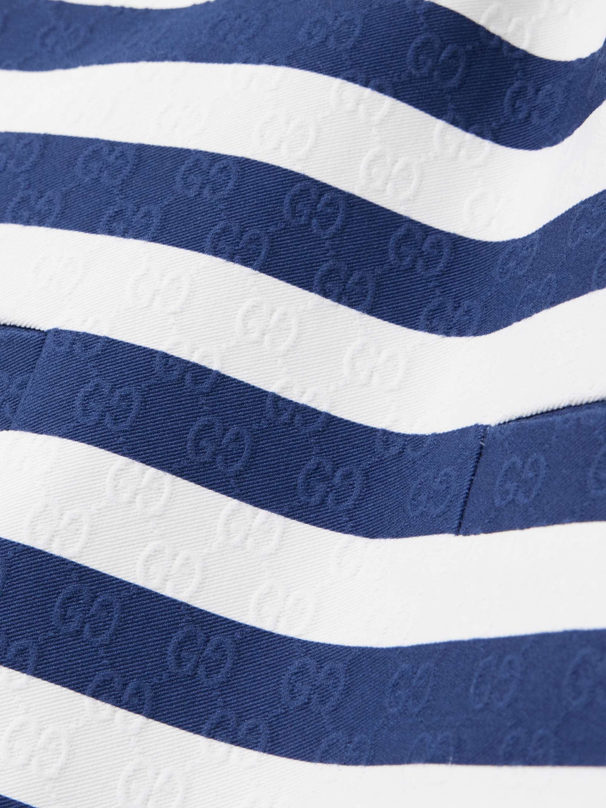 Striped embossed cotton-blend twill mini dress view