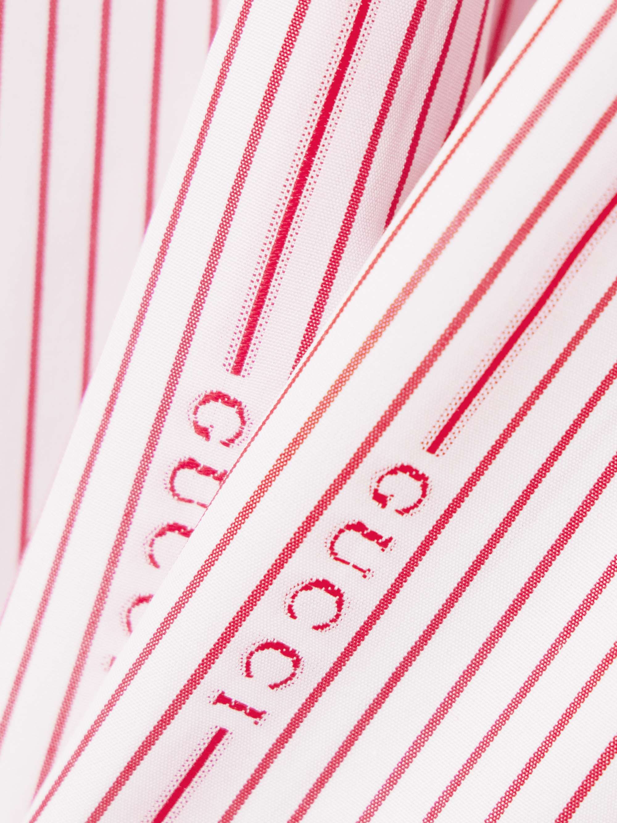 Striped cotton-poplin midi skirt view