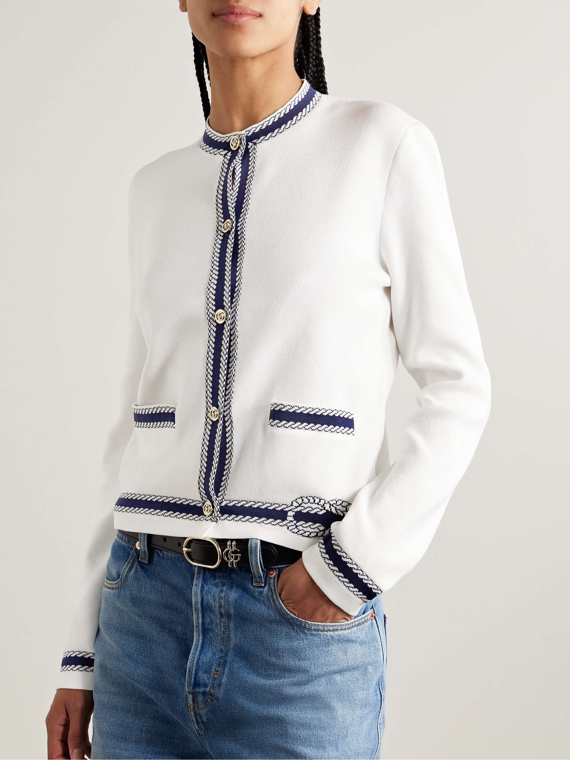 Lido jacquard-knit cotton cardigan view