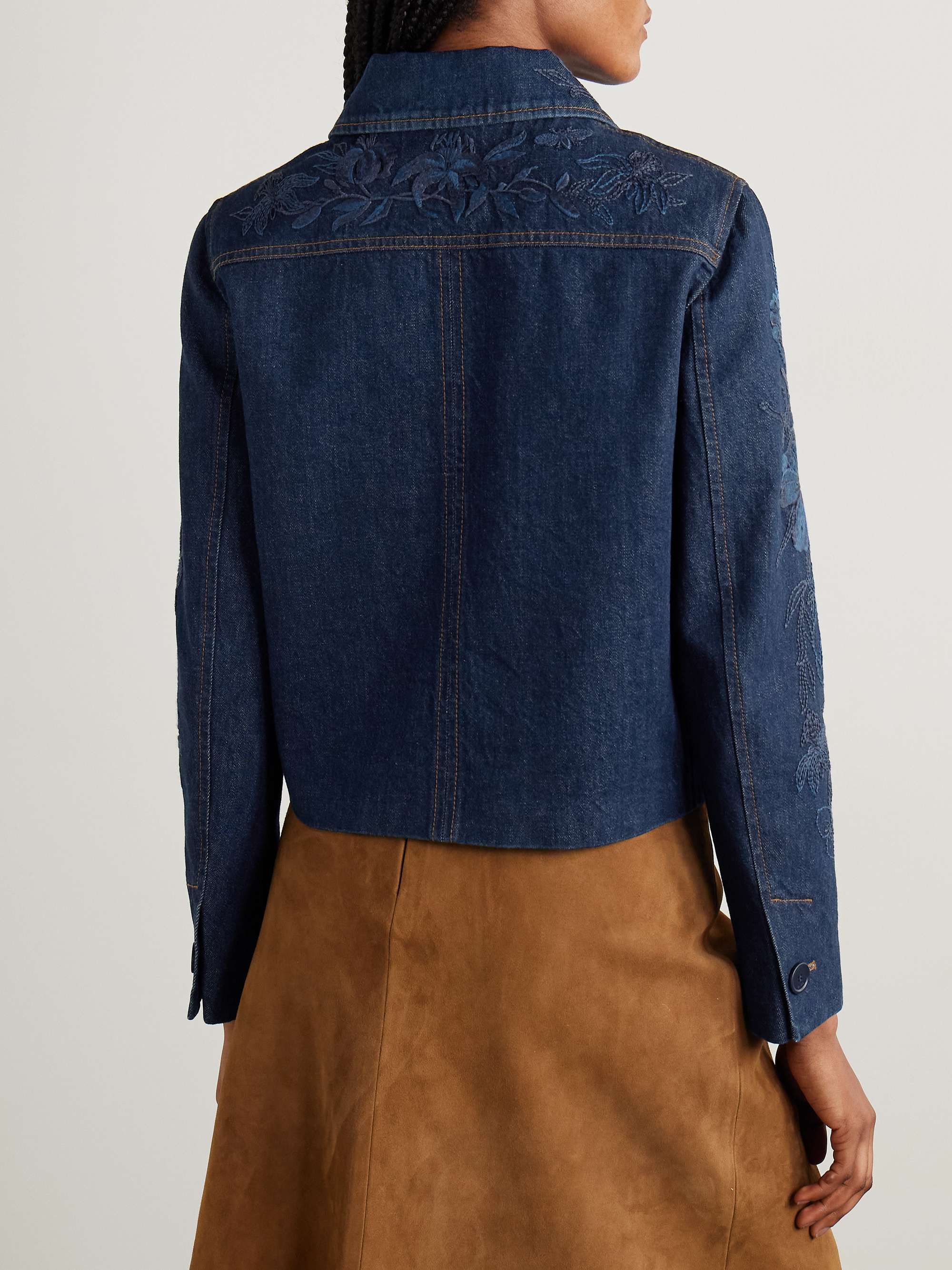 Embroidered denim jacket view
