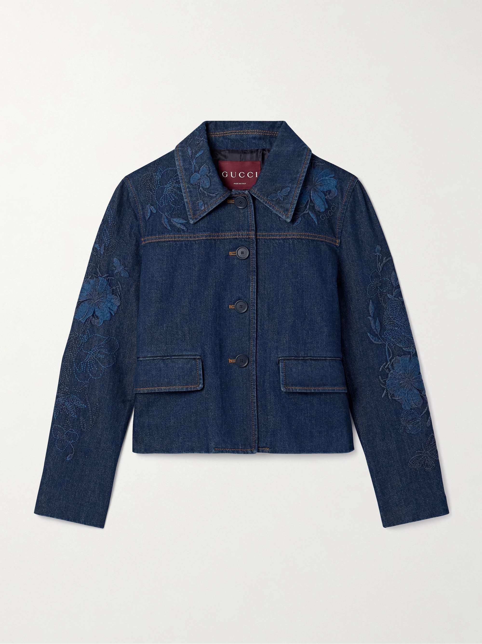 Embroidered denim jacket view