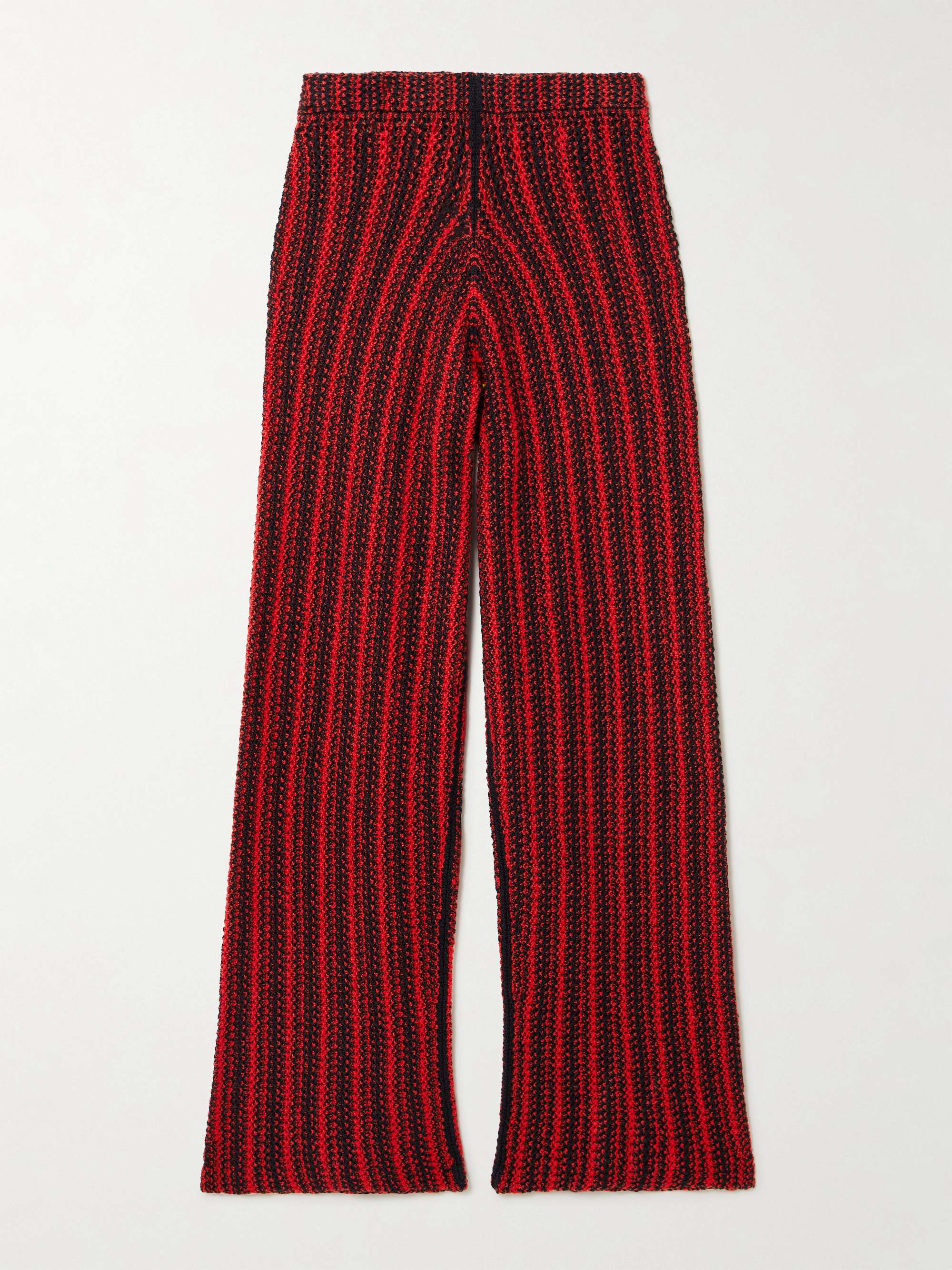 Nora Lite open-knit cotton wide-leg pants view