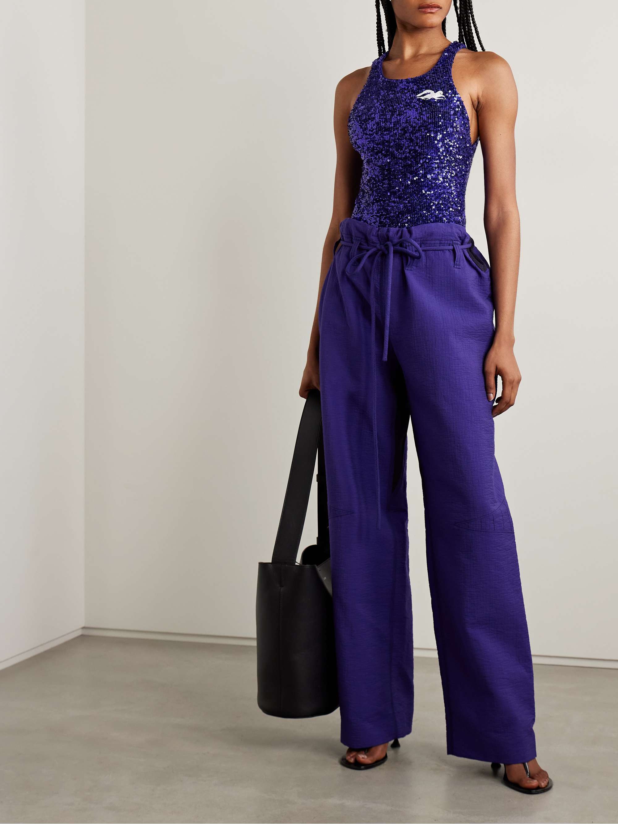 Embellished stretch-jersey bodysuit view