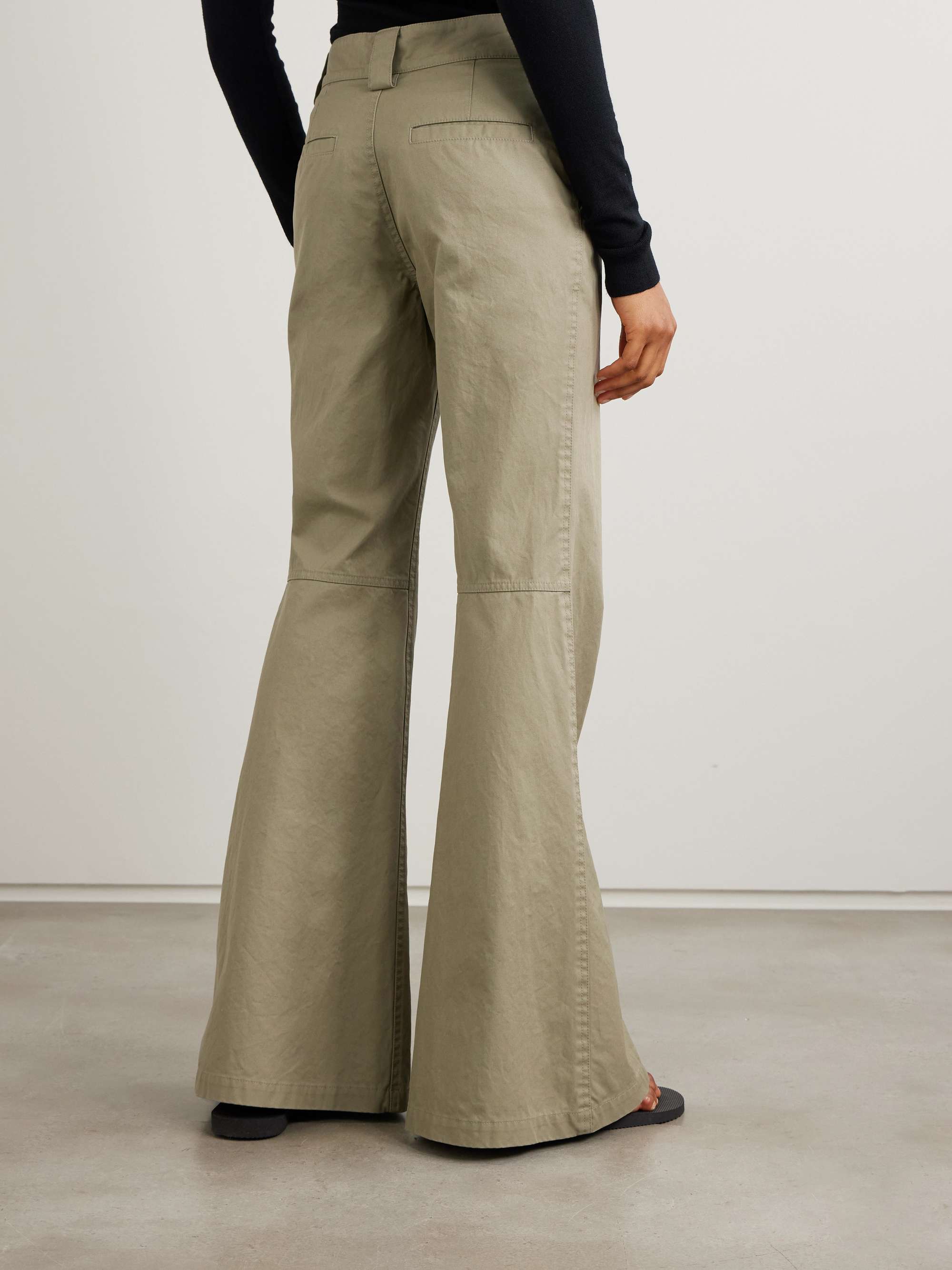 Slim-fit flared organic cotton pants view