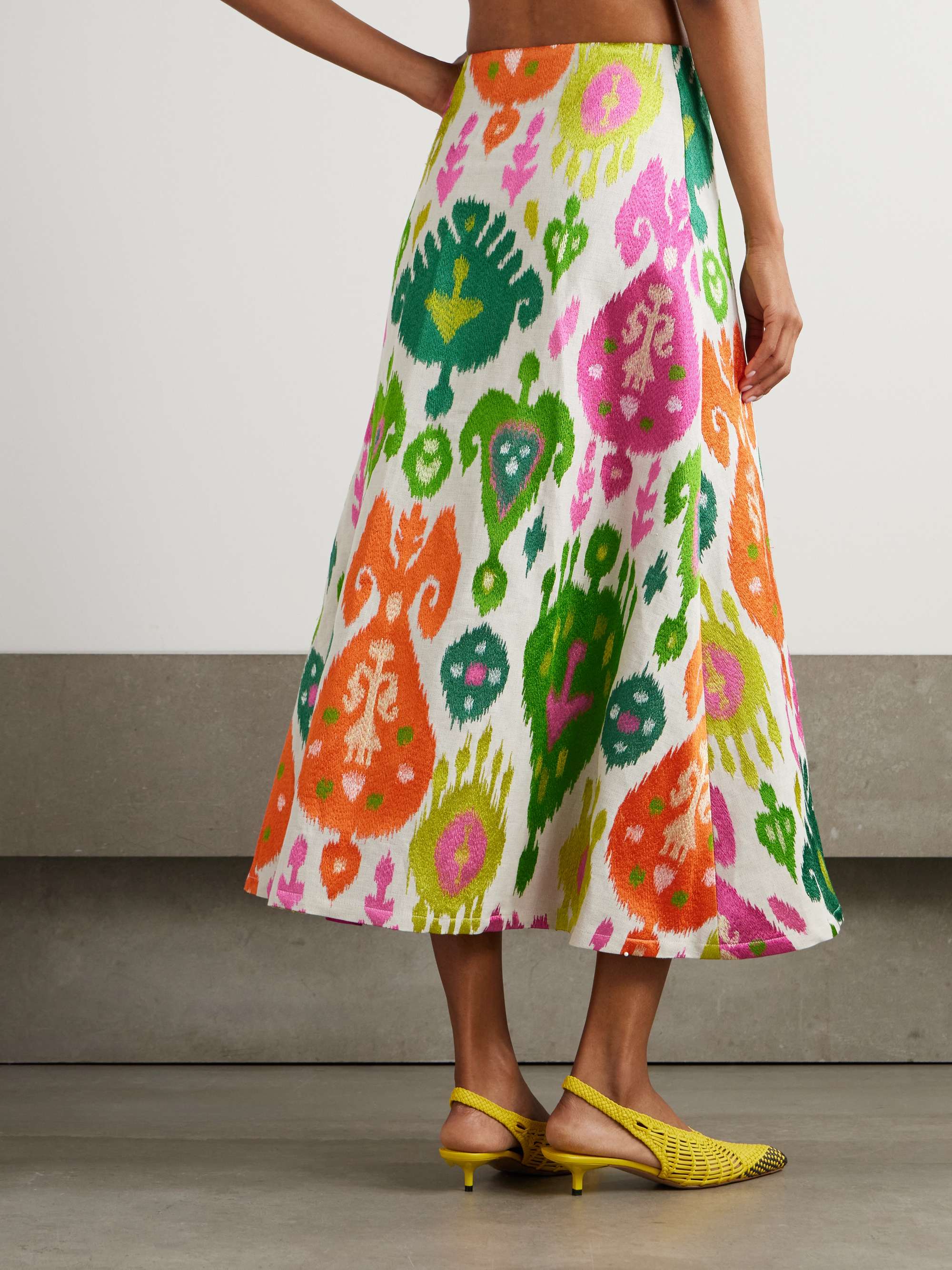 Santorini embroidered woven maxi skirt view