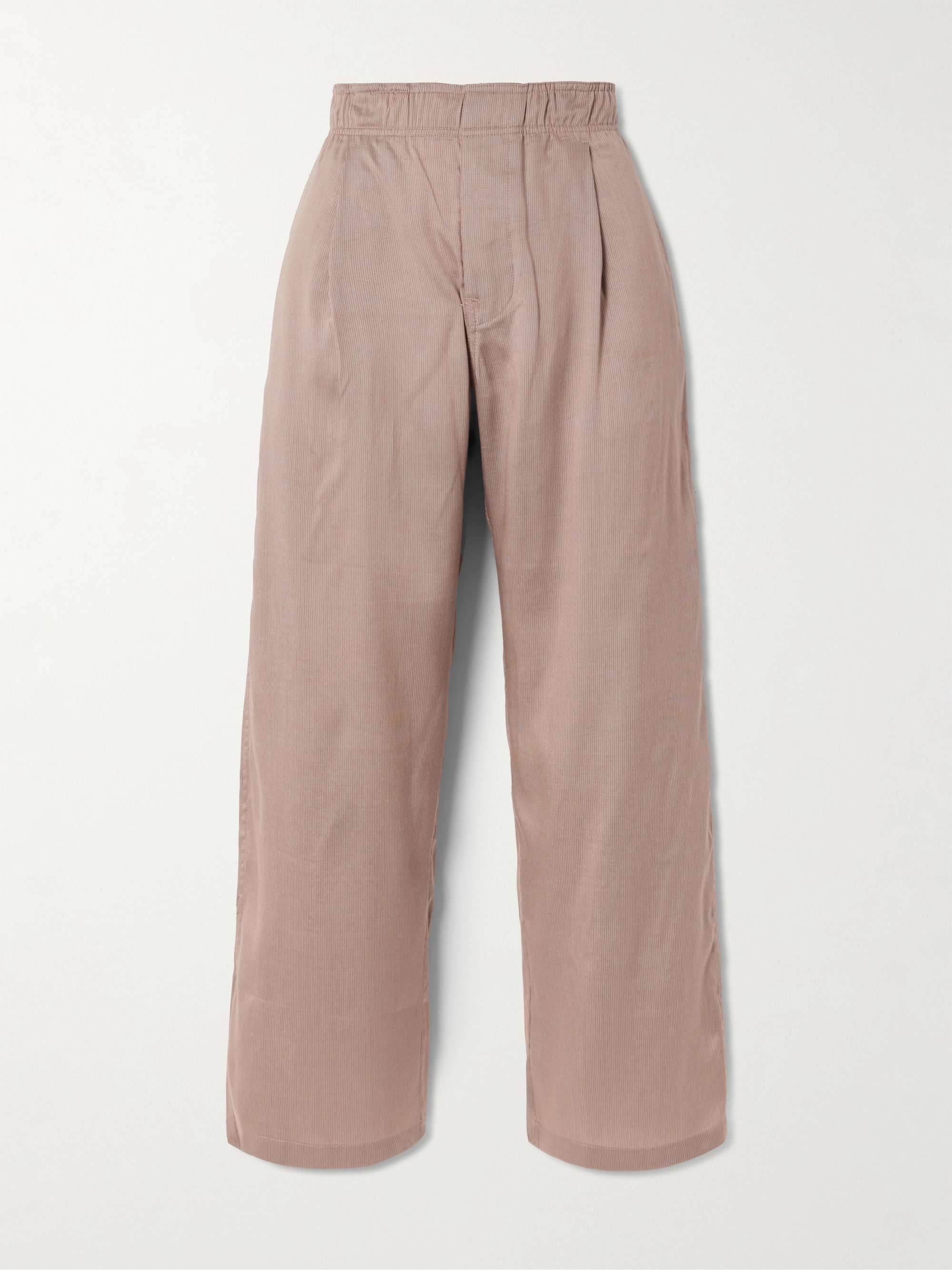 + Emporio Armani Salone Lyocell and silk-blend wide-leg pants view