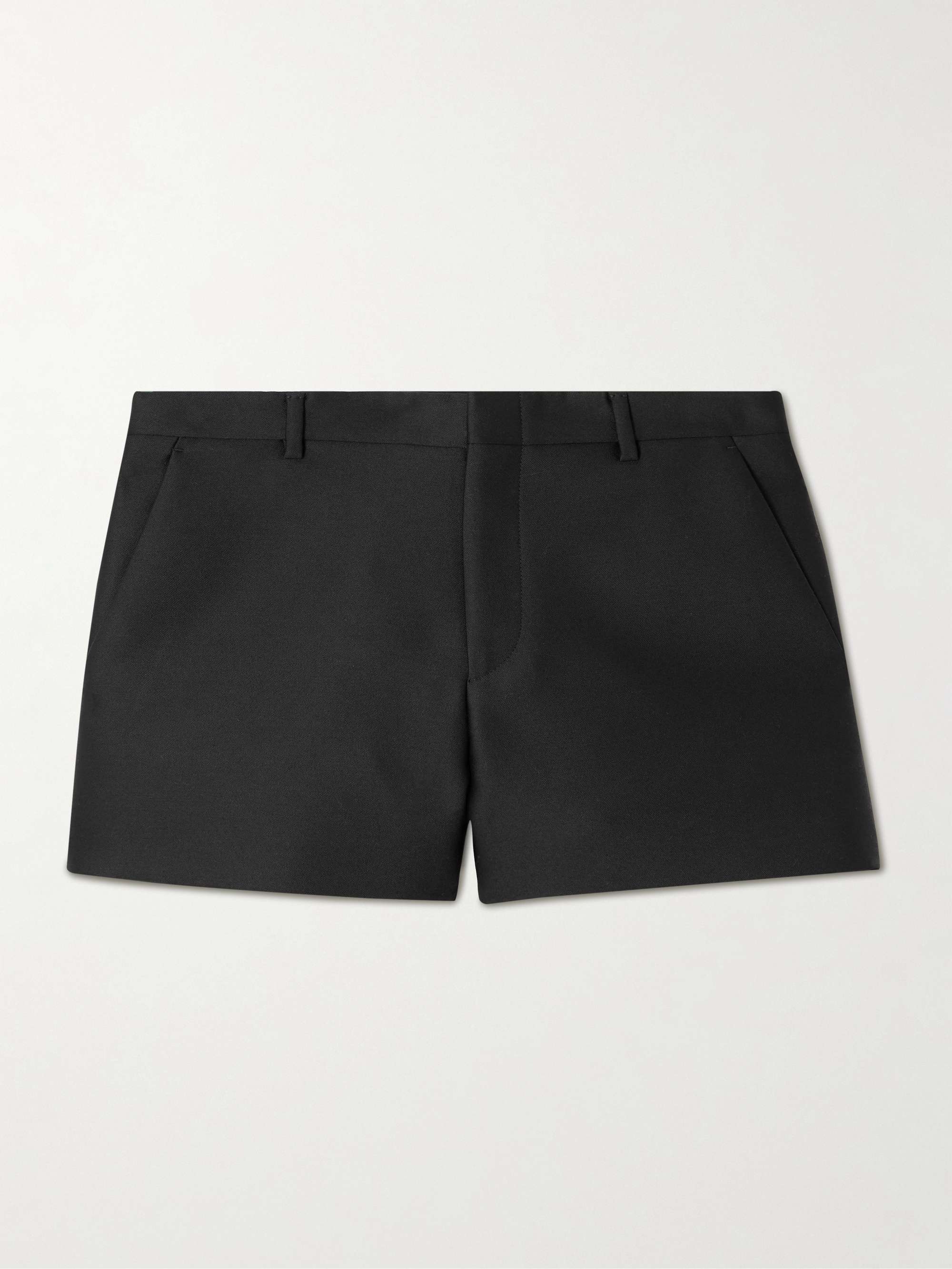 Wool and silk-blend twill shorts view