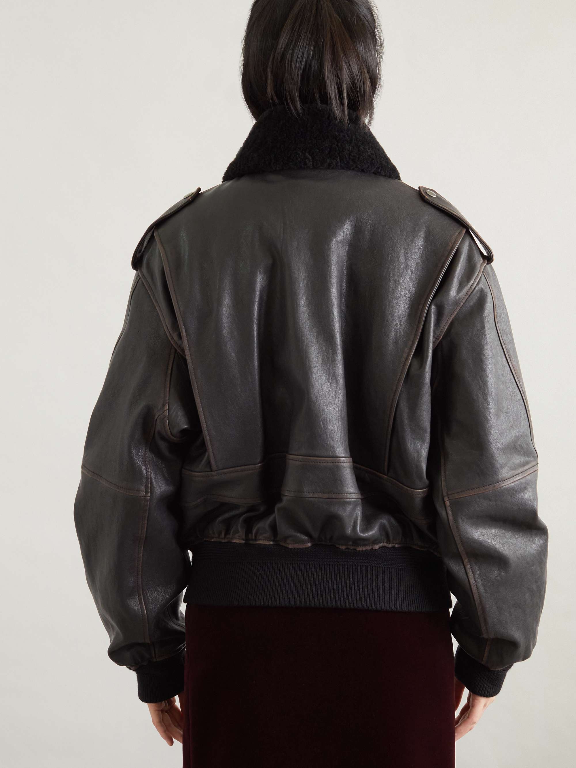 Oversized shearling jacket view