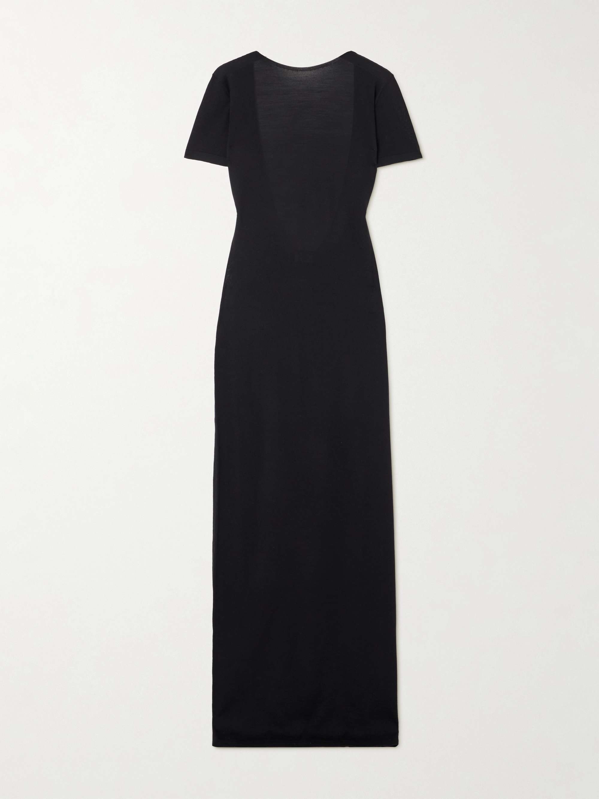 Open-back wool maxi dress view