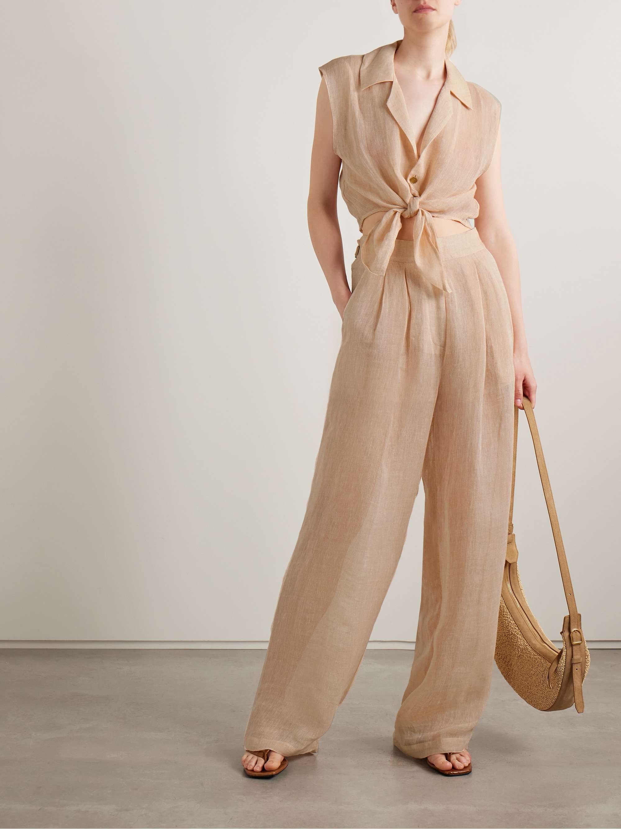 Sohag linen wide-leg pants view